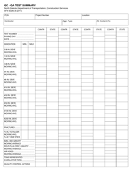 Document preview: Form SFN50290 Qc - Qa Test Summary - North Dakota