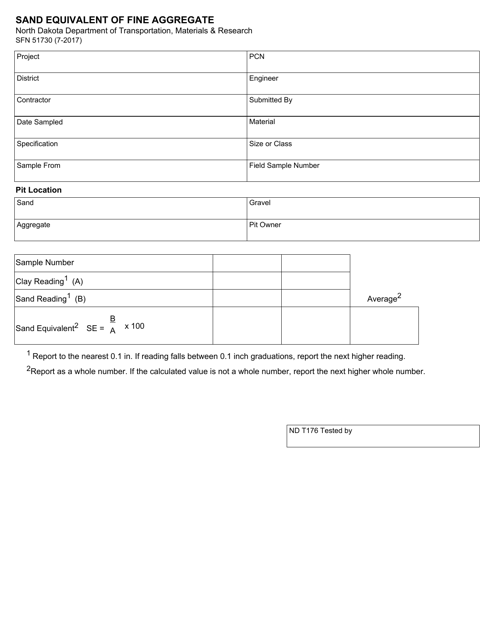 Form SFN51730  Printable Pdf