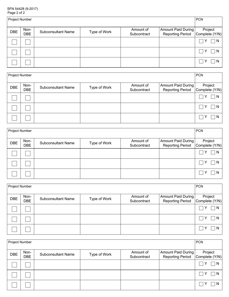 Form SFN54428 Record of Consultant Project Payments - North Dakota, Page 2