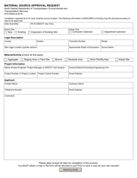 Document preview: Form SFN58466 Material Source Approval Request - North Dakota