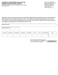 Document preview: Form SFN59286 Currently Registered Vehicles for Reservations in North Dakota - North Dakota