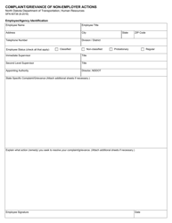 Form SFN60738 Complaint/Grievance of Non-employer Actions - North Dakota