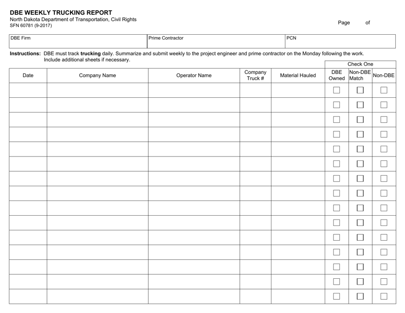 Form SFN60781  Printable Pdf