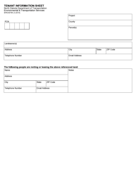 Document preview: Form SFN60795 Tenant Information Sheet - North Dakota