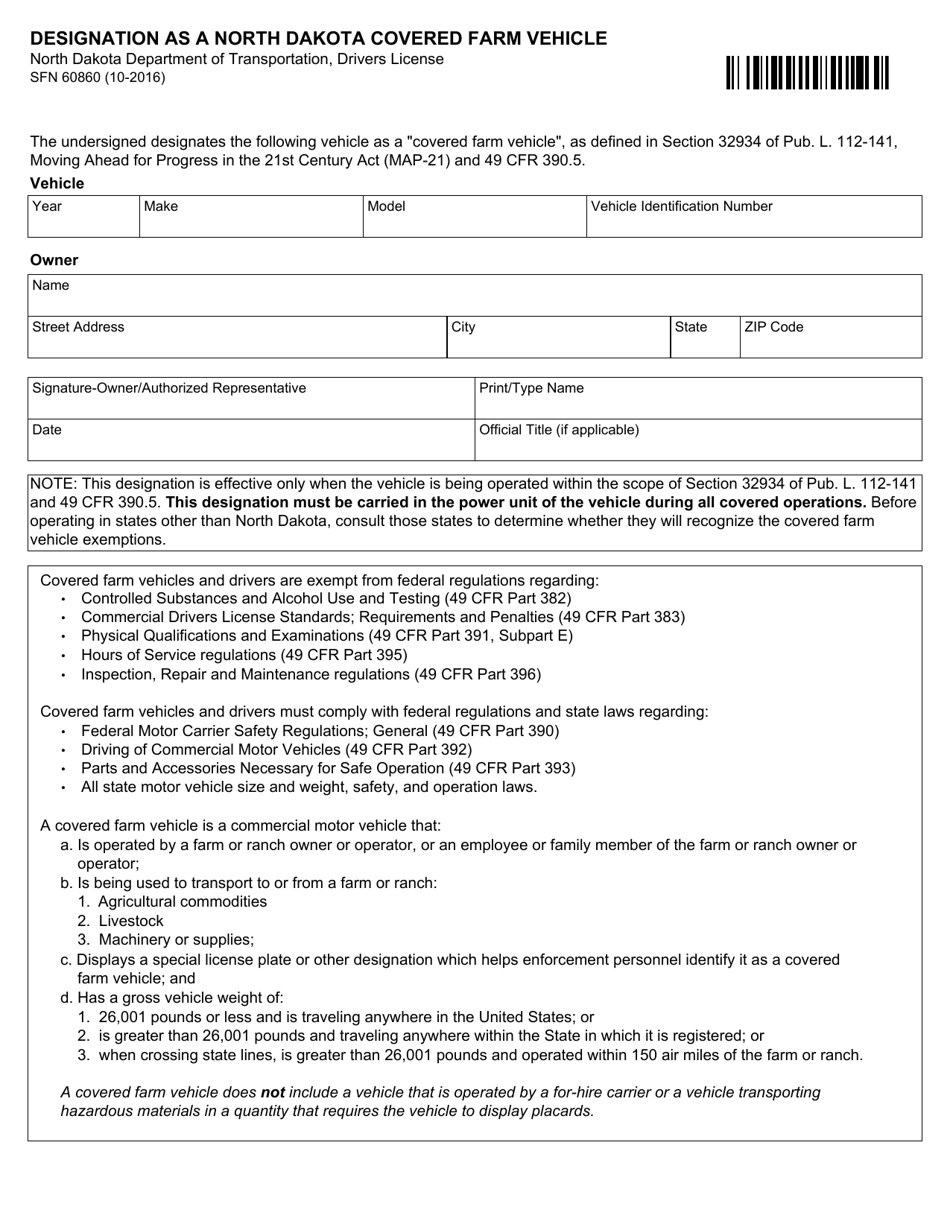 Form SFN60860 Download Fillable PDF or Fill Online Designation as a ...