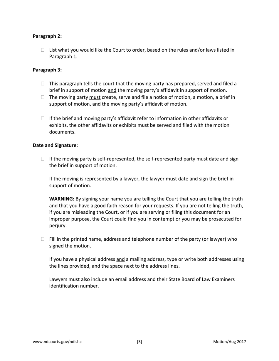 Motion Civil Action - North Dakota, Page 4