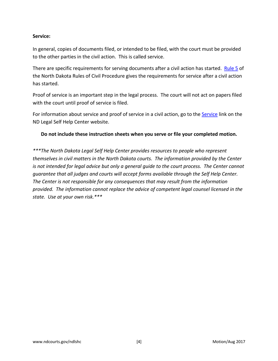 Motion Civil Action - North Dakota, Page 5