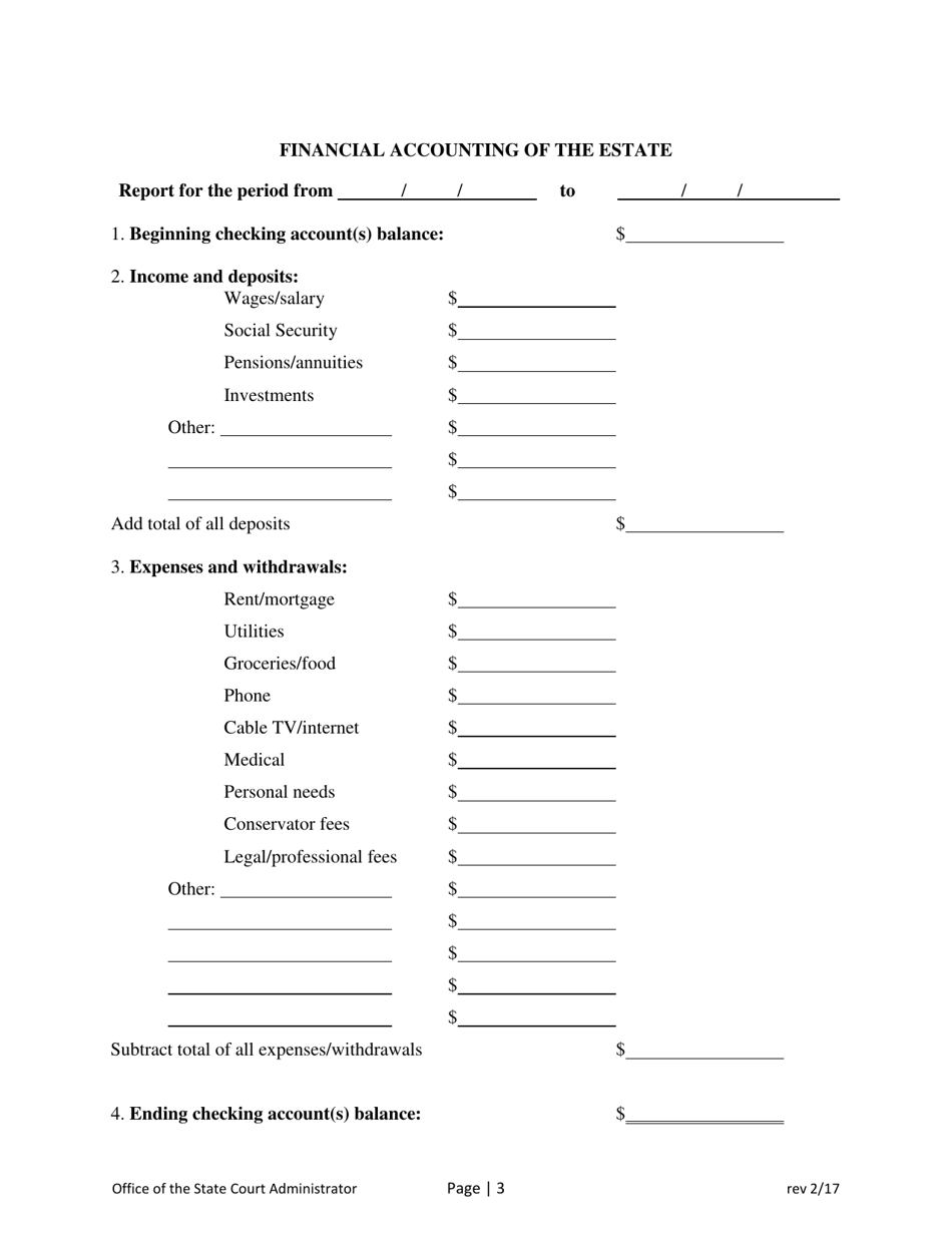 Conservators Annual Report and Financial Accounting - North Dakota, Page 3