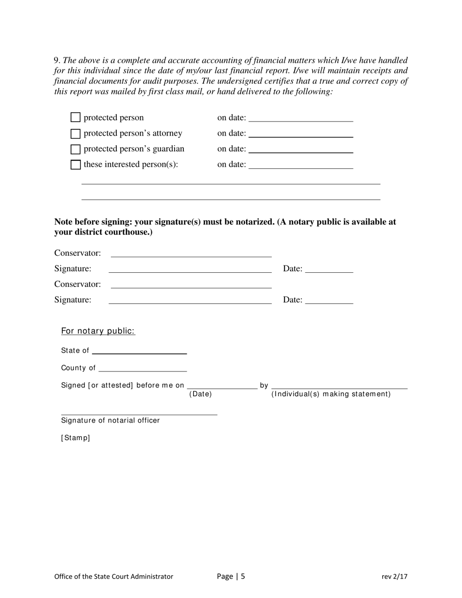 Conservators Annual Report and Financial Accounting - North Dakota, Page 5