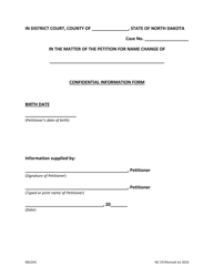 Document preview: Confidential Information Form - North Dakota
