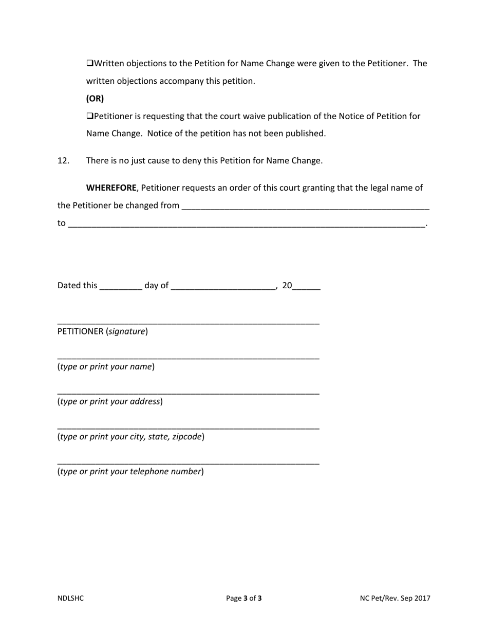 Petition for Name Change - North Dakota, Page 3