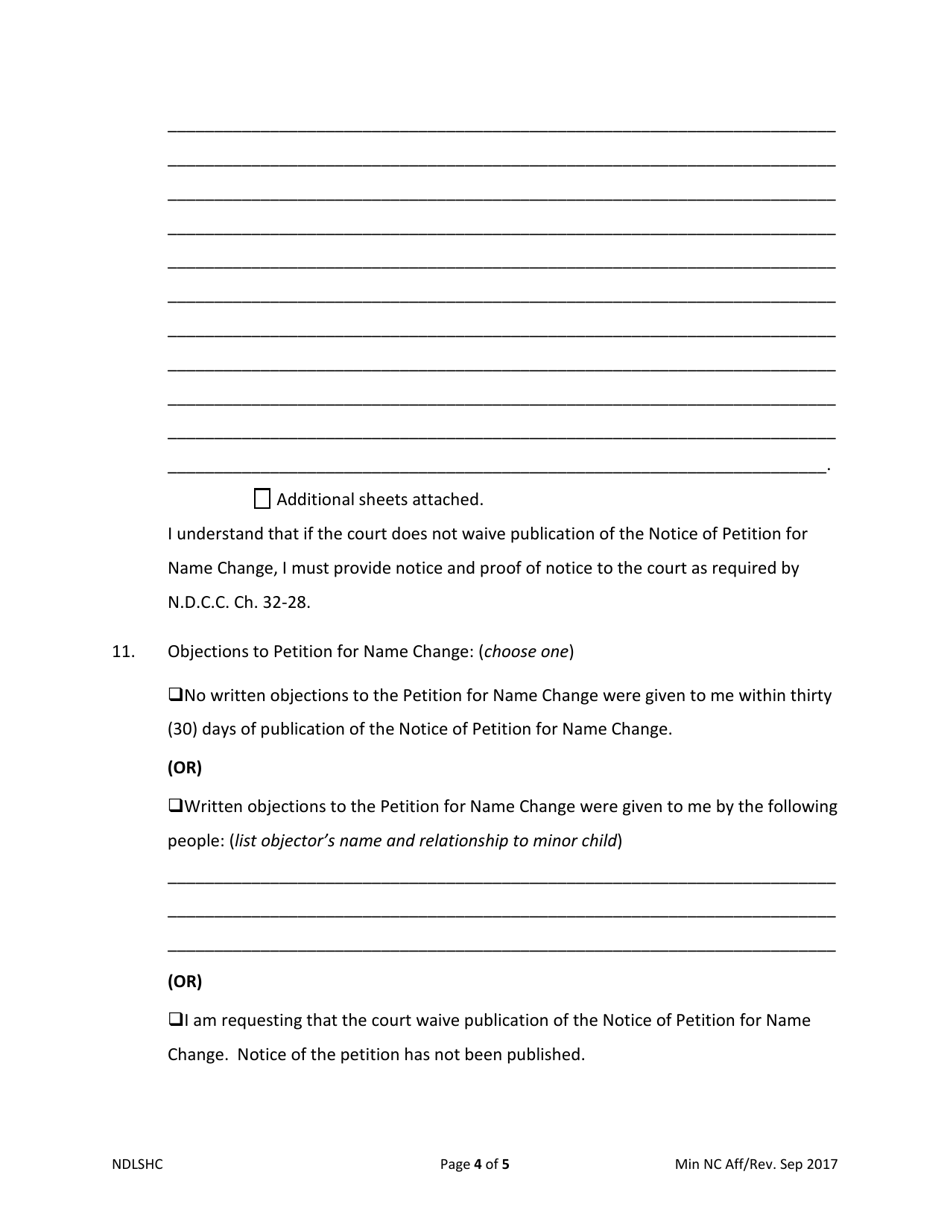 Affidavit of Petitioner - North Dakota, Page 4