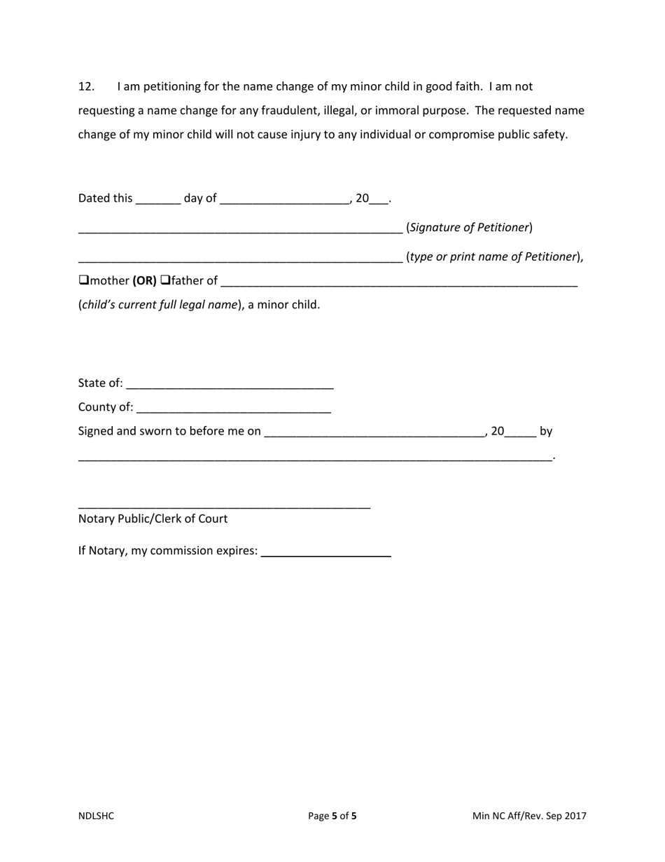 North Dakota Affidavit of Petitioner - Fill Out, Sign Online and ...