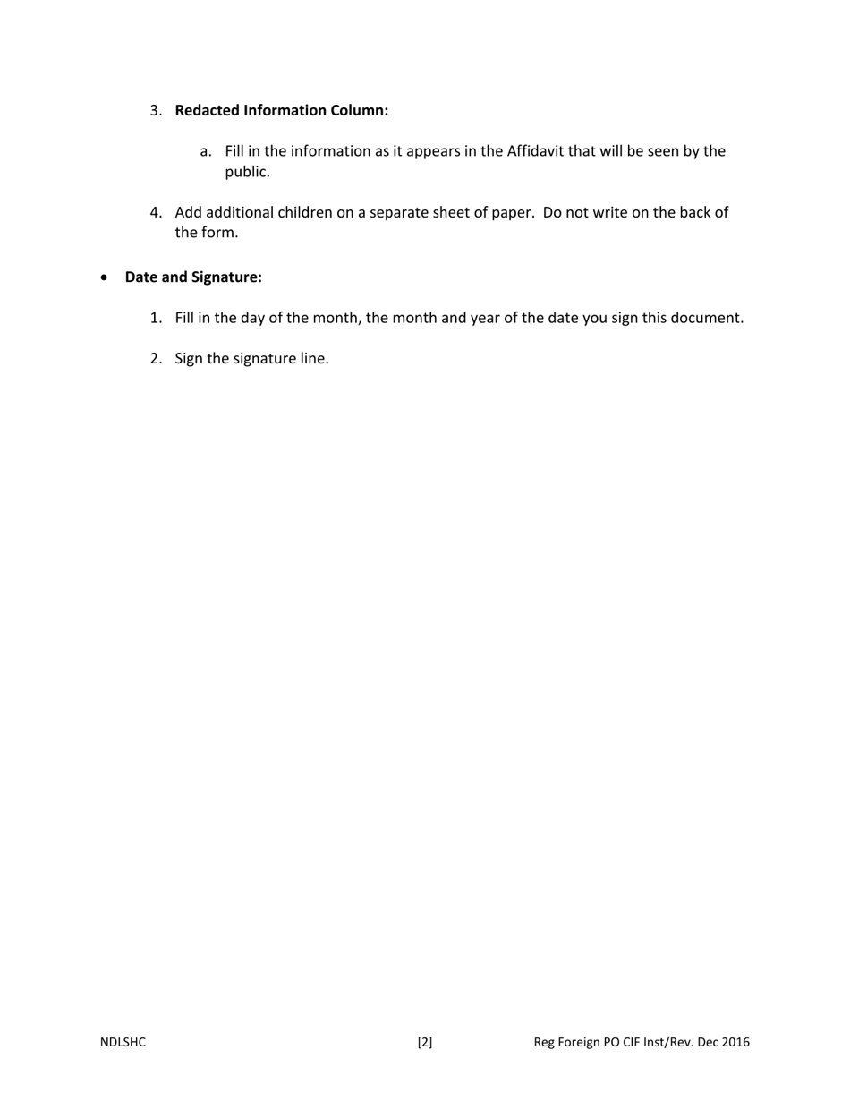Confidential Information Form for Registration of Out-of-State or Tribal Court Protection Order - North Dakota, Page 4