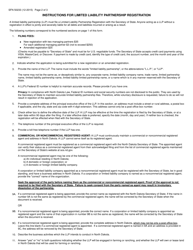 Form SFN-50233 Limited Liability Partnership Registration - North Dakota, Page 2