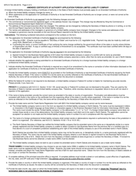 Form SFN51734 Amended Certificate of Authority Application Foreign Limited Liability Company - North Dakota, Page 2