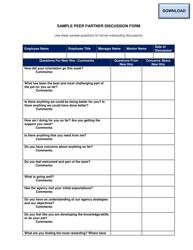 Document preview: Sample Peer Partner Discussion Form - Ohio