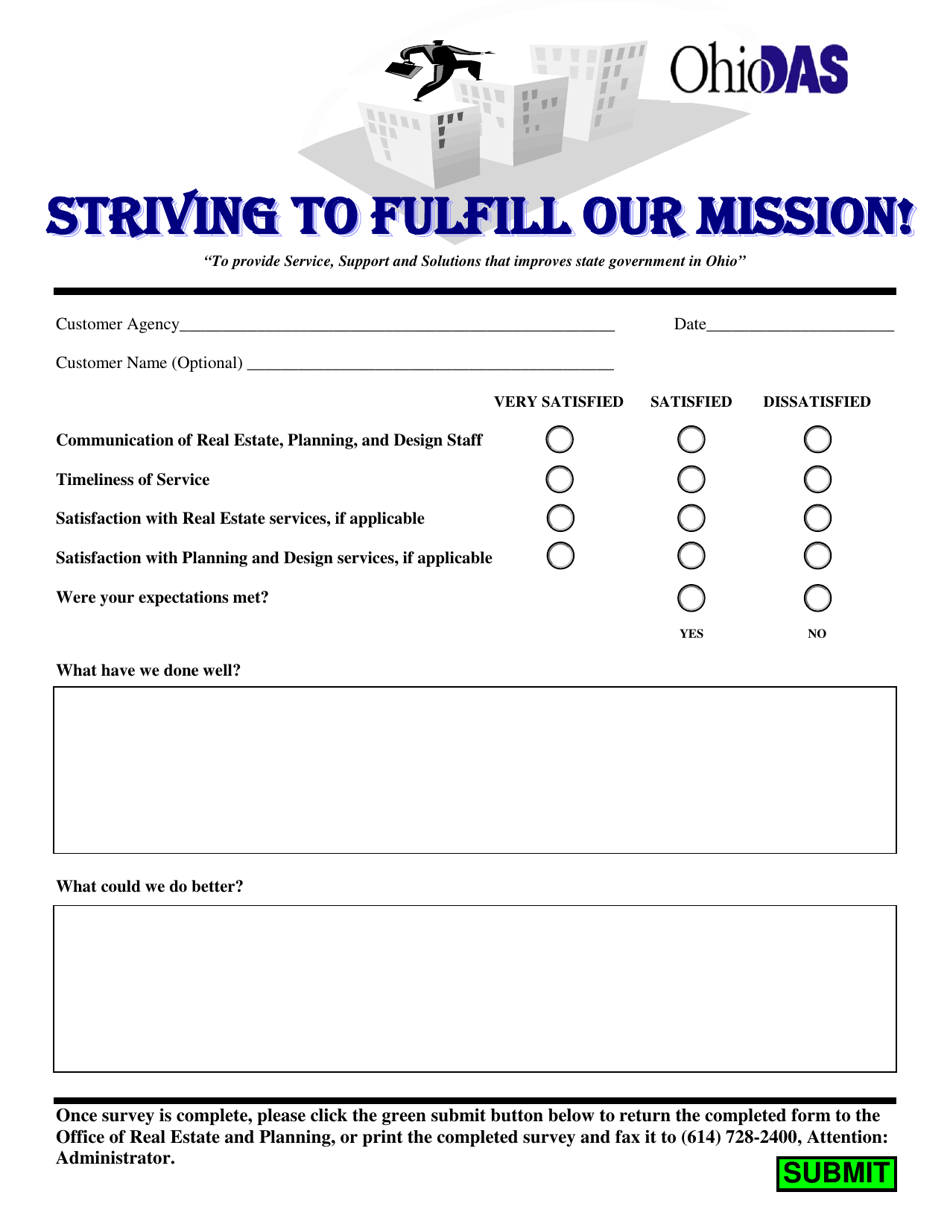 Interactive Customer Survey - Re and Planning Form - Ohio, Page 1