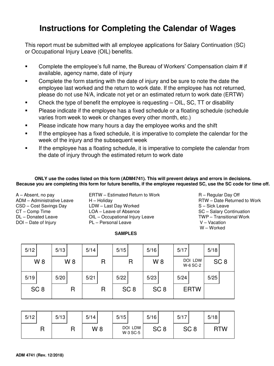 Form ADM4741 Fill Out, Sign Online and Download Printable PDF, Ohio