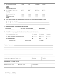 Form ADM4317 Work Capacity Form - Ohio, Page 2