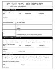 Document preview: Form ADM4256 Leave Donation Program - Donor Application Form - Ohio