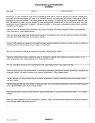 Document preview: Form B Disclosure Questionnaire - Ohio