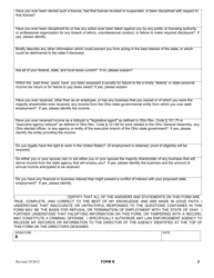 Form B Disclosure Questionnaire - Ohio, Page 2