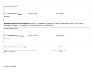 Form ODA1042 Consumer/Authorized Representative Employee Core Competencies Verification - Ohio, Page 3
