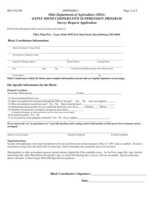 Appendix 1 Gypsy Moth Survey Request Application - Ohio