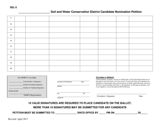 Form SEL-5 Soil and Water Conservation District Candidate Nomination Petition - Ohio, Page 2