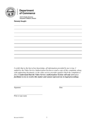 Video Service Complaint Form - Ohio, Page 3