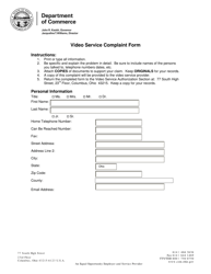 Document preview: Video Service Complaint Form - Ohio