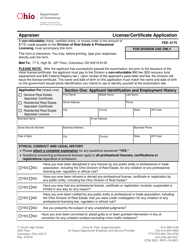 Form COM3651 (REPL-18-0001) Appraiser License/Certificate Application - Ohio, Page 3