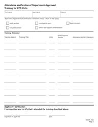 Form DODD -1143 Attendance Verification of Department-Approved Training for Cpd Units - Ohio, Page 2