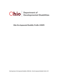 Form DMR-0166 Ohio Developmental Disability Profile (Oddp) - Ohio