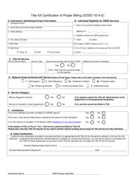 Form DODD1014-2 Exhibit C Title Xx Certification of Proper Billing - Ohio, Page 3