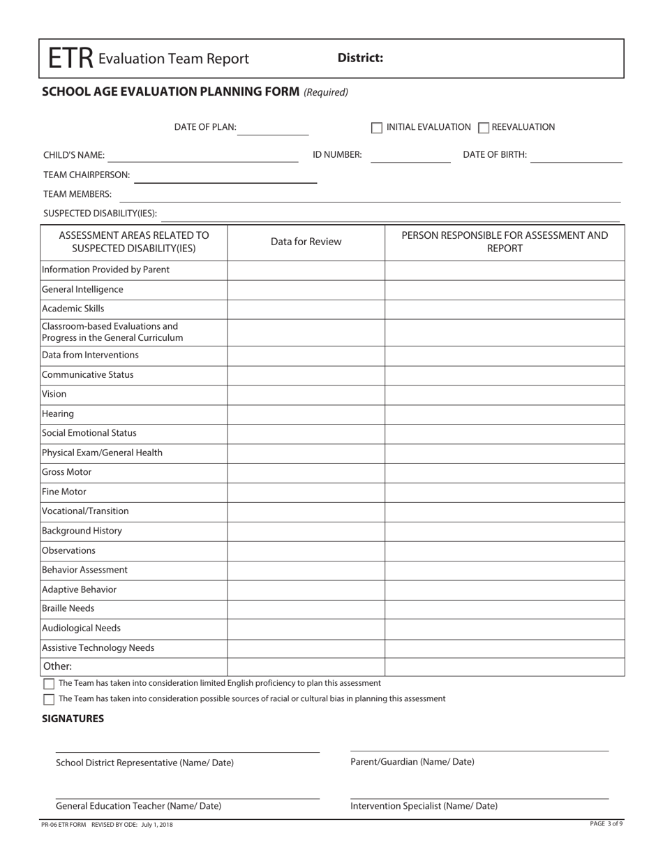 Form PR-06 ETR - Fill Out, Sign Online and Download Printable PDF, Ohio ...