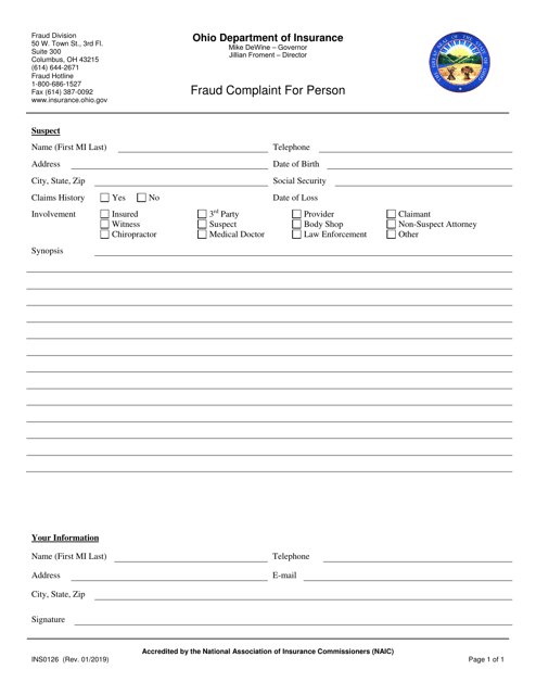 Form INS0126  Printable Pdf
