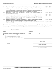 Form INS7022 Captive Insurance Company Biographical Affidavit - Ohio, Page 5