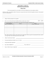 Form INS7022 Captive Insurance Company Biographical Affidavit - Ohio, Page 6