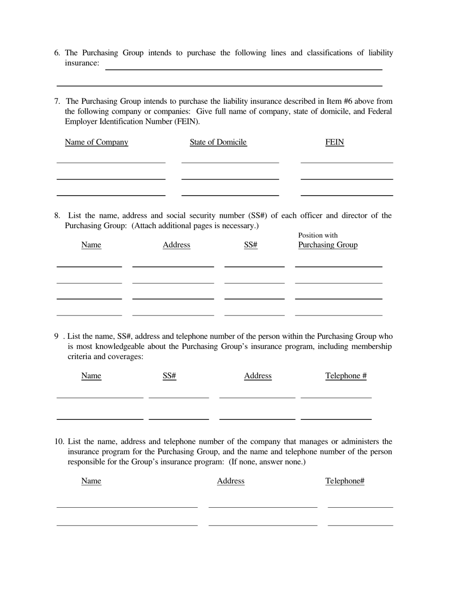 Purchasing Group Notice and Registration Form - Ohio, Page 2