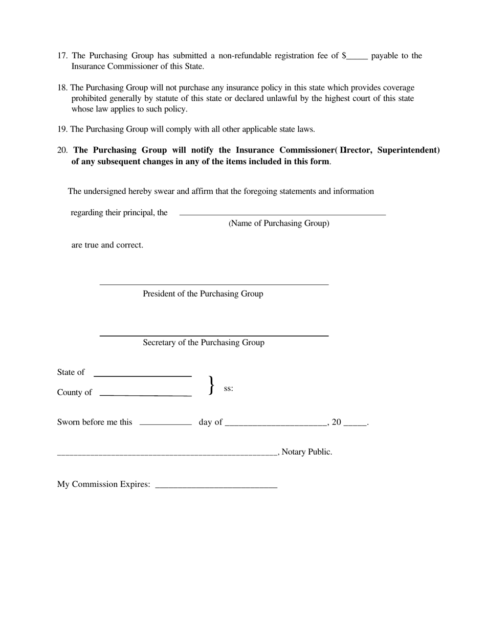 Purchasing Group Notice and Registration Form - Ohio, Page 4
