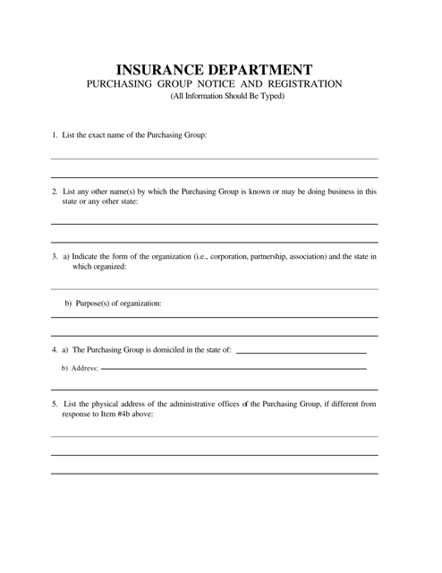 "Purchasing Group Notice and Registration Form" - Ohio Download Pdf