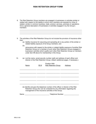 Naic Risk Retention Group Registration Form - Ohio, Page 2