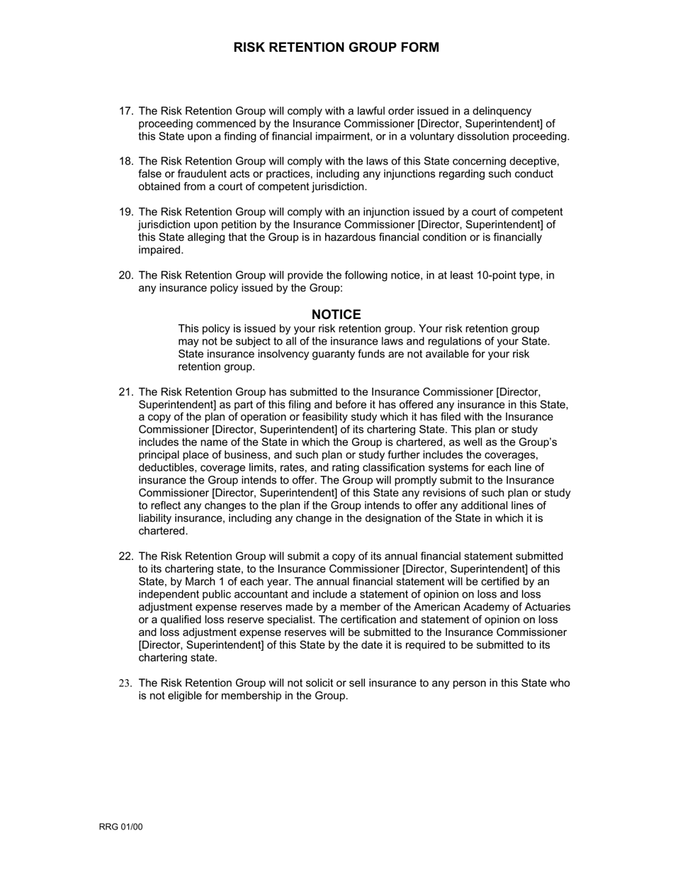 Naic Risk Retention Group Registration Form - Ohio, Page 4