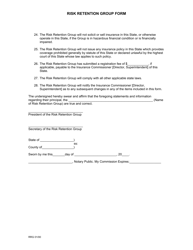 Naic Risk Retention Group Registration Form - Ohio, Page 5