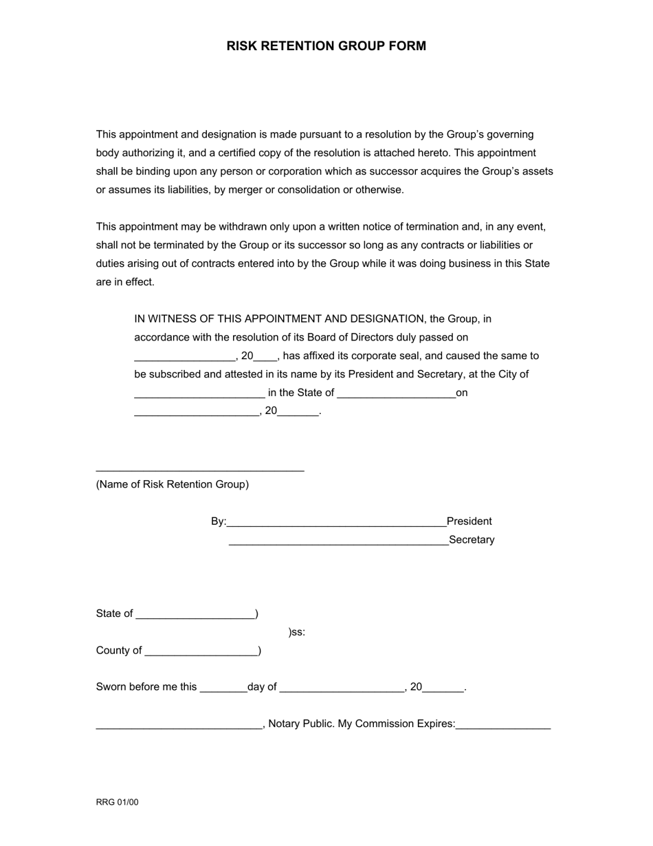 Ohio Naic Risk Retention Group Registration Form Download Printable PDF ...