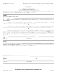 Form INS5028 Renewal Application for a Small Employer Health Care Alliance Certificate of Authority - Ohio, Page 3
