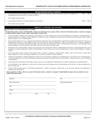 Form INS3221 Business Entity Viatical Settlement Broker License Renewal/Continuation - Ohio, Page 3