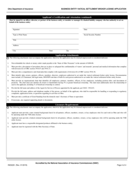 Form INS3220 Business Entity Viatical Settlement Broker License Application - Ohio, Page 4